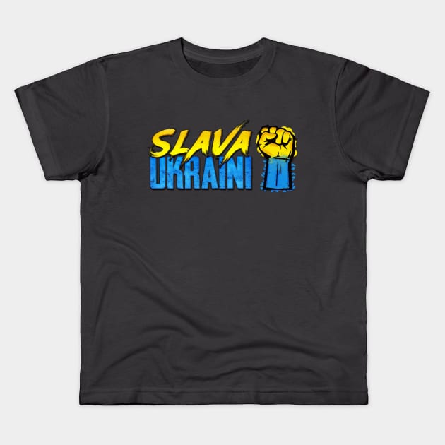 Slava Ukraini - Glory to Ukraine #nowar Kids T-Shirt by DA42